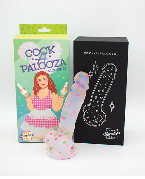 natalies-toy-box-cock-a-palooza-confetti-silicone-suction-dildo image