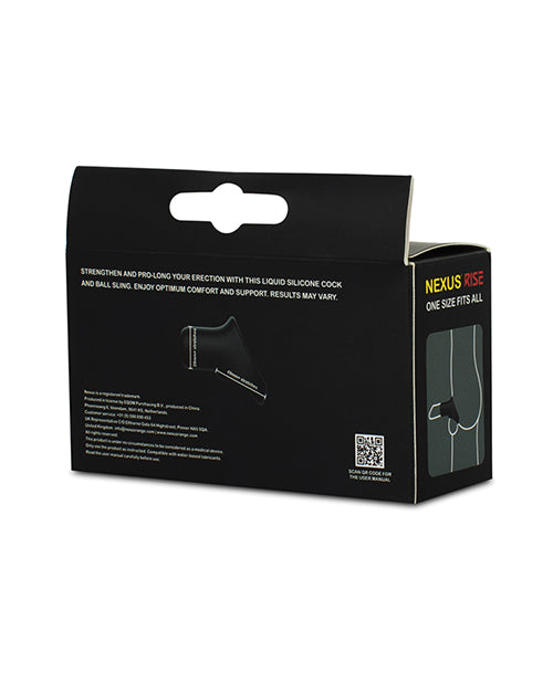 Nexus Rise Liquid Silicone Cock & Ball Sling - Black
