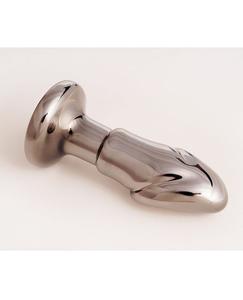 Cristal Black Opal Anal Glass Dildo Vibe - Gun Metal