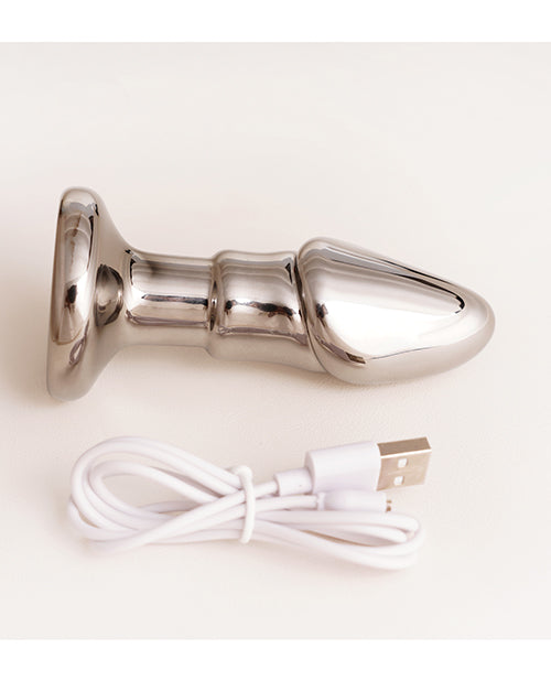 Cristal Black Opal Anal Glass Dildo Vibe - Gun Metal