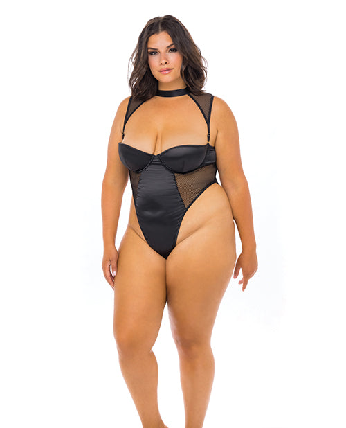 josephine-high-leg-teddy-wremovable-fishnet-collared-harness-black-3x image