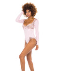 maria-ribbed-knit-lace-teddy-crystal-rose-xl image