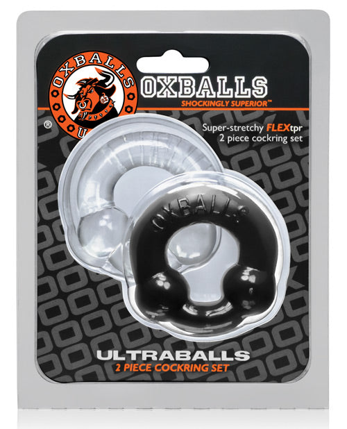 oxballs-ultraballs-cock-rings-blackclear-pack-of-2 image