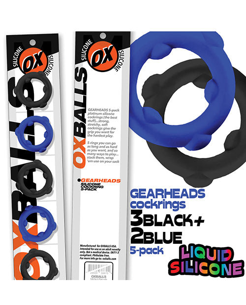 Oxballs Gearheads 5 Pack Spinner Rings - Blue/Black