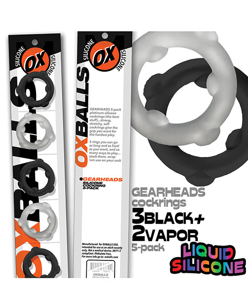 Oxballs Gearheads 5 Pack Spinner Rings - Black/Vapor