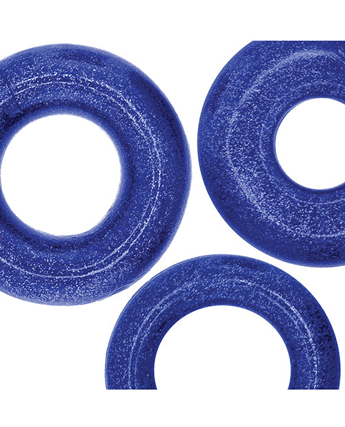 Oxballs Cockpack Multi Design 3 Pack Cockrings - Blue Fire
