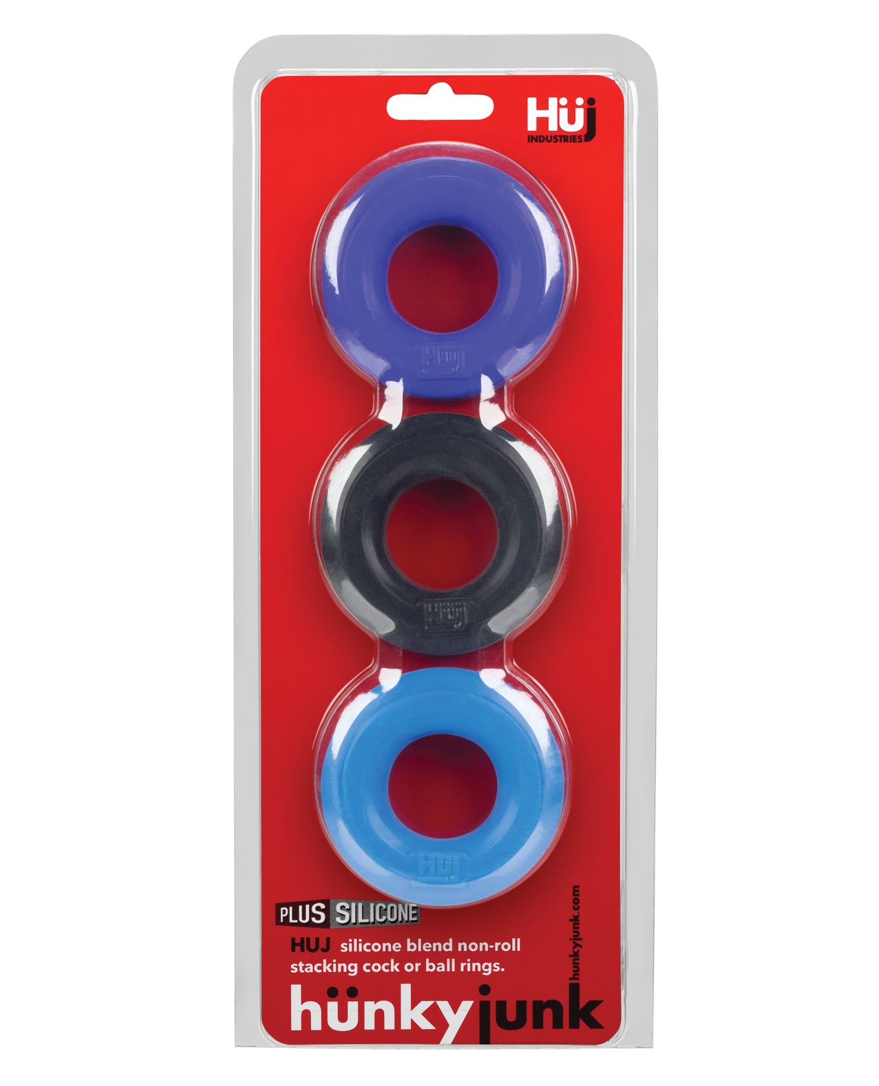 Hunky Junk C-Ring Multi Pack - Cobalt Pack of 3