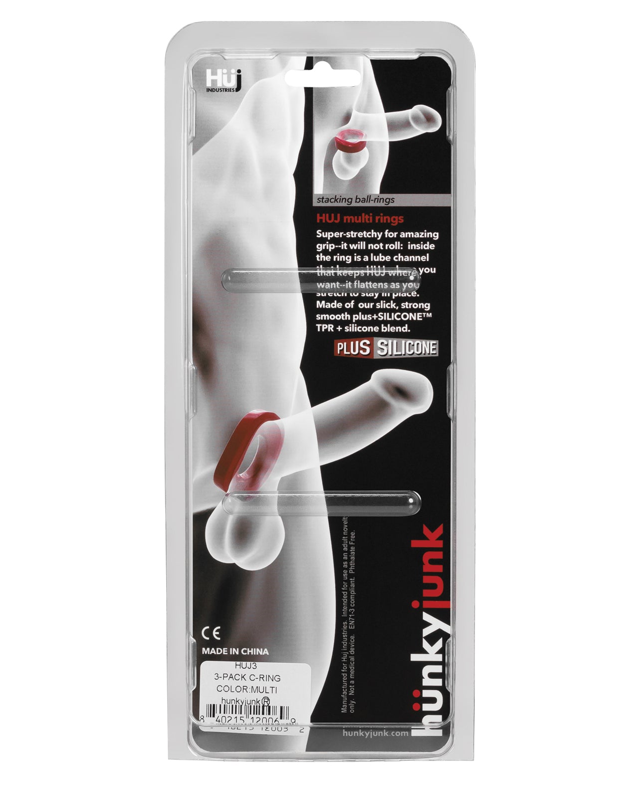 Hunky Junk C-Ring Multi Pack - Cobalt Pack of 3