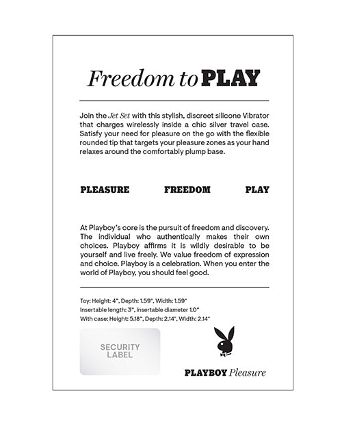 Playboy Pleasure The Jet Set Vibrator - Acai/Silver