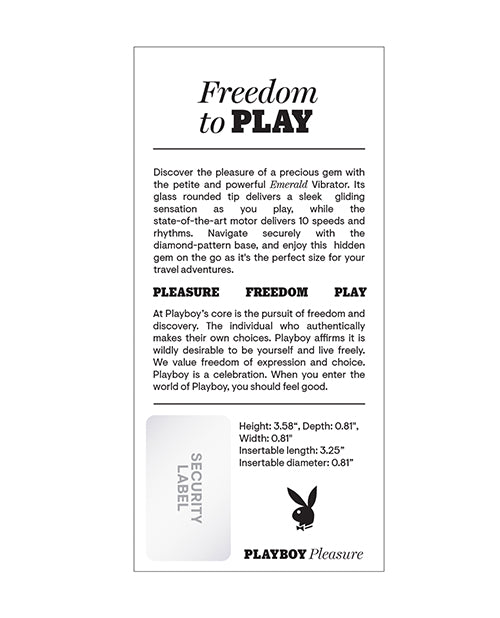 Playboy Pleasure Emerald Bullet Vibrator - Deep Teal