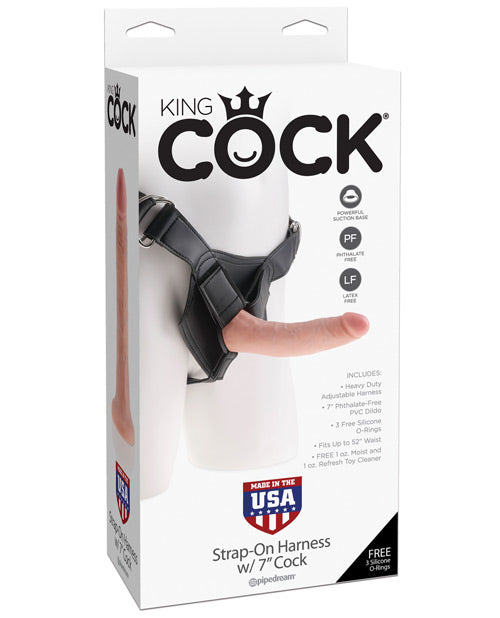 King Cock Strap-On Harness w/6" Cock - Flesh