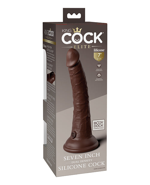 king-cock-elite-7-dual-density-silicone-cock-brown image