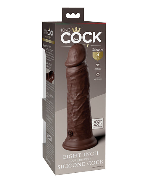 king-cock-elite-8-dual-density-silicone-cock-brown image