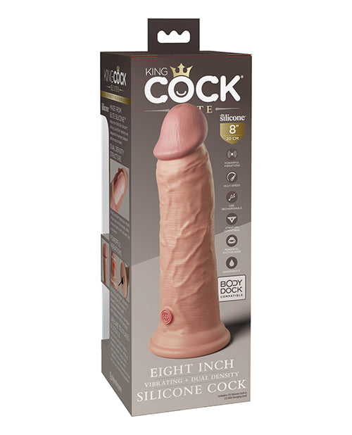 king-cock-elite-8-dual-density-vibrating-silicone-cock-light image