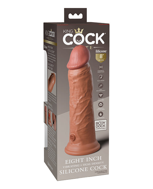 king-cock-elite-8-dual-density-vibrating-silicone-cock-tan image