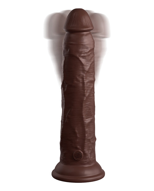 king-cock-elite-9-dual-density-vibrating-silicone-cock-wremote-brown image