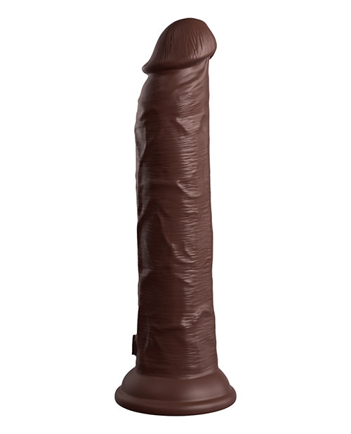 king-cock-elite-9-dual-density-vibrating-silicone-cock-wremote-brown image