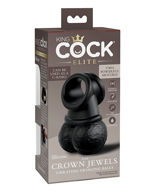 king-cock-elite-the-crown-jewels-vibrating-swinging-balls-black image
