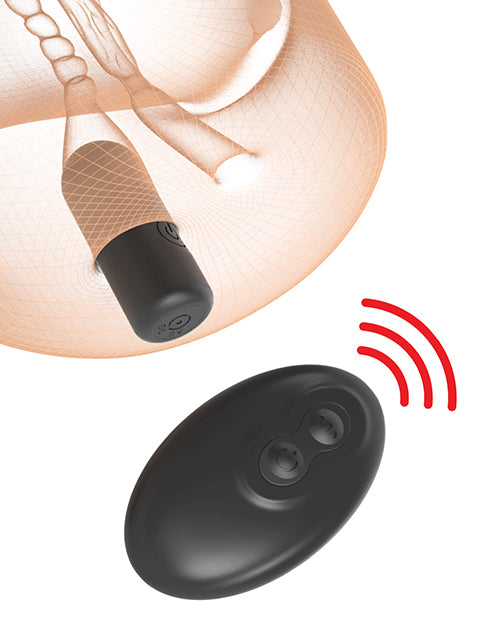 PDX Plus Double Pounder Vibrating Squeeze Stroker - Brown