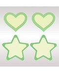 peekaboos-glow-in-the-dark-hearts-stars-green-2-pairs image
