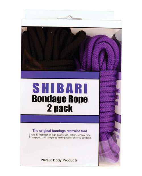 plesur-cotton-shibari-bondage-rope-2-pack-blackpurple image