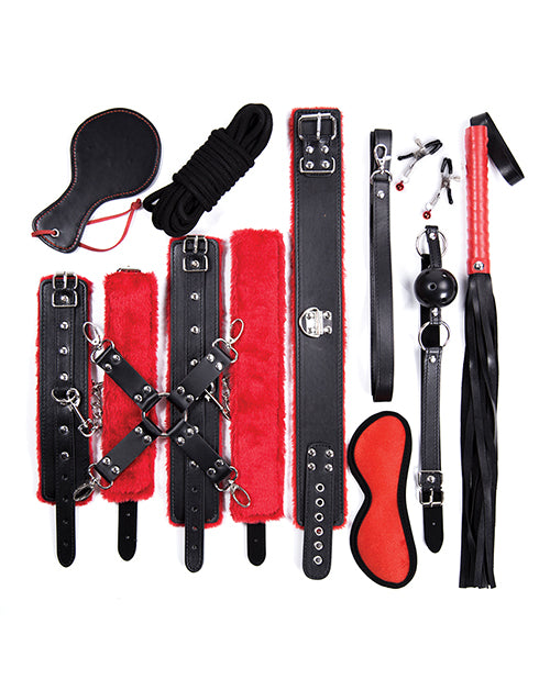plesur-deluxe-bondage-kit-blackred image