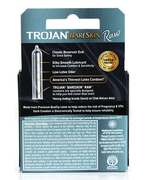 Trojan BareSkin Raw Condoms - Pack of 3