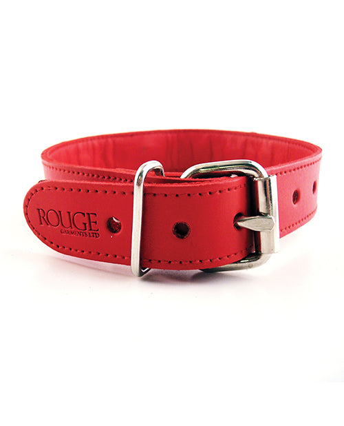 rouge-leather-o-ring-studded-collar-red image