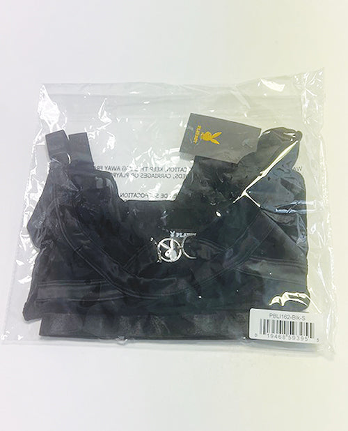 Playboy Bunny Charm Mesh Bralette w/Thong 2 pc Set - Black XL