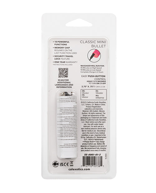 Turbo Buzz Classic Mini Bullet Stimulator - Pink