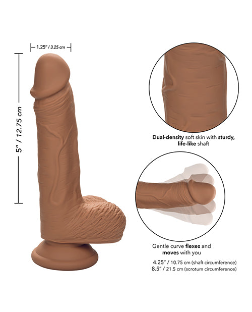 Studs Dual Density Silicone 5" Dildo - Brown