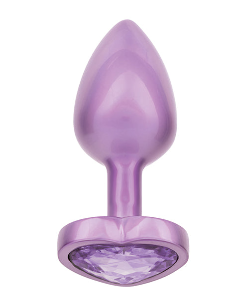 Jewel Amethyst Heart Butt Plug - Small, Purple