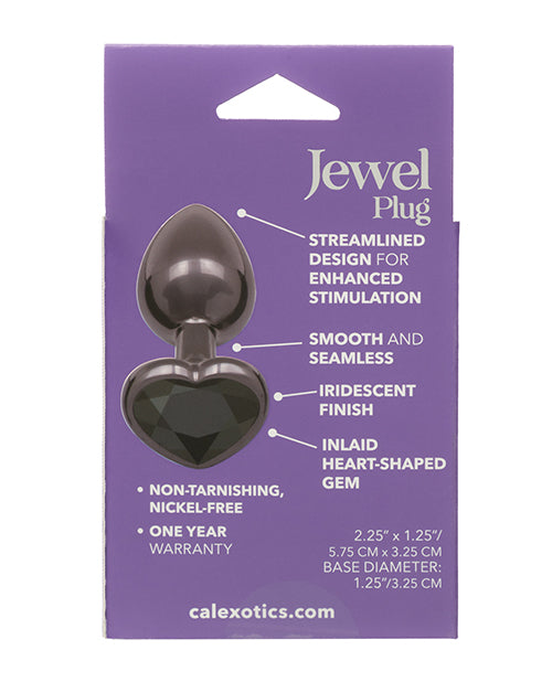 Jewel Black Diamond Heart Butt Plug - Small, Black