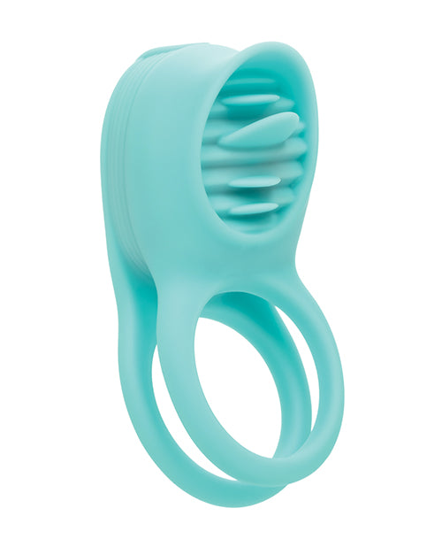 couples-enhancers-silicone-rechargeable-french-kiss-enhancer-teal image