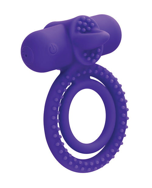 couples-enhancer-silicone-rechargeable-dual-climaxer-enhancer-wflickering-tongue-purple image