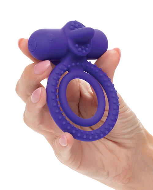 couples-enhancer-silicone-rechargeable-dual-climaxer-enhancer-wflickering-tongue-purple image