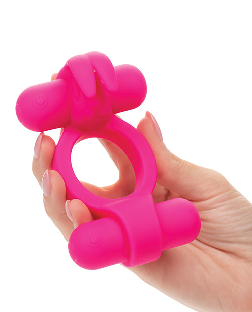 couples-enhancer-silicone-rechargeable-rockin-rabbit-enhancer-fuchsia image