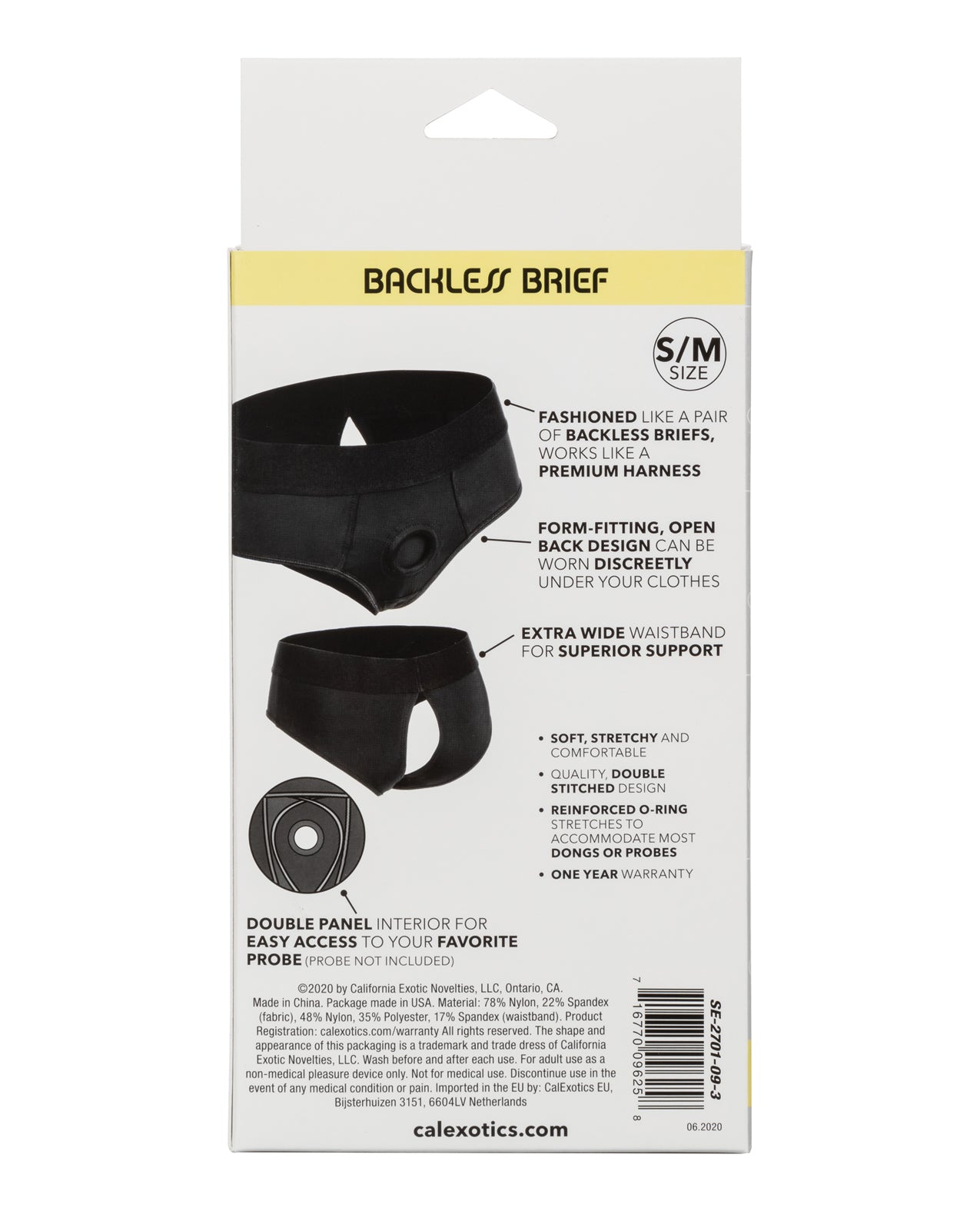 Boundless Backless Brief S/M - Black