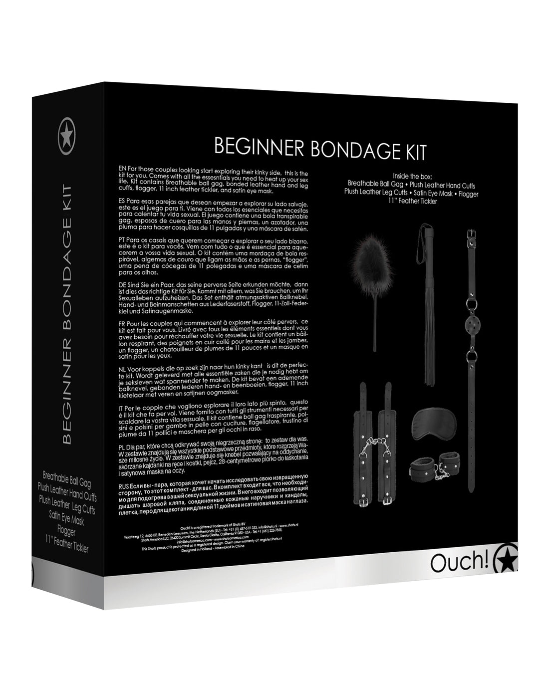 Shots Ouch Beginner's Bondage Kit - Black