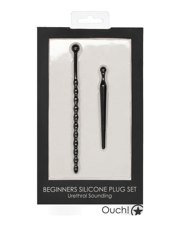 Shots Ouch Urethral Sounding Beginner's Silicone Plug Set - Black