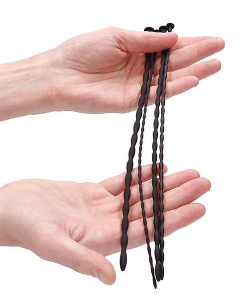 shots-ouch-beginners-urethral-sounding-silicone-spiral-screw-plug-set-black image