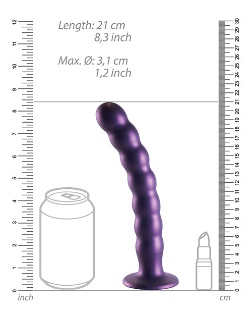 Shots Ouch 8" Beaded G-Spot Dildo - Metallic Purple
