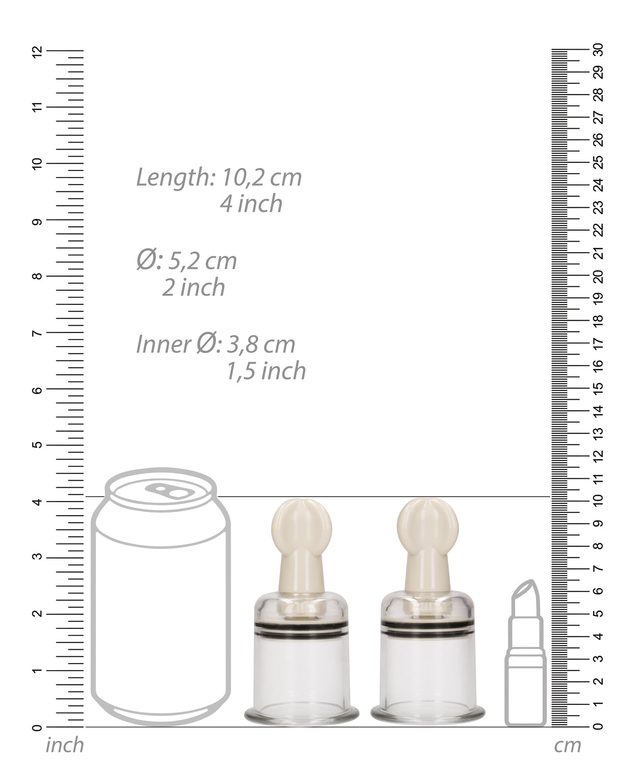 Shots Pumped Nipple Suction Set - Large Clear