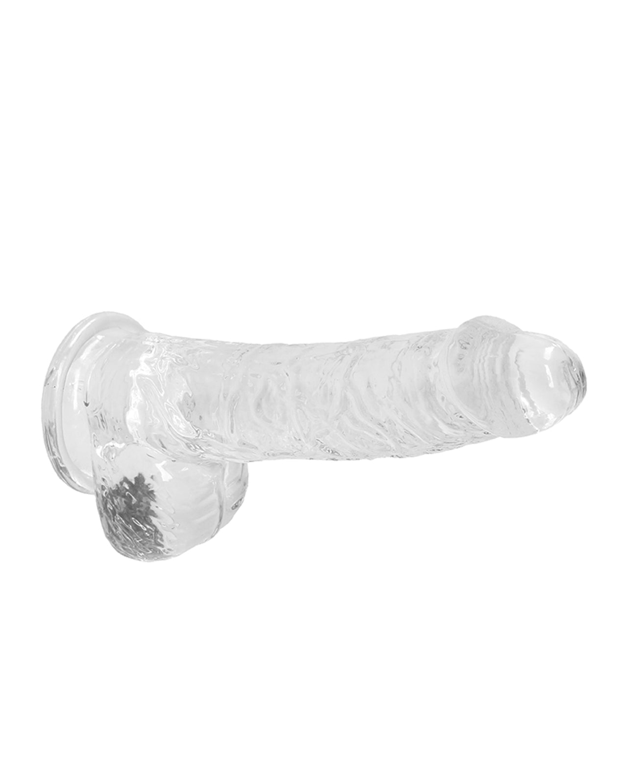 Shots RealRock Realistic Crystal Clear 6" Dildo w/Balls - Transparent Clear
