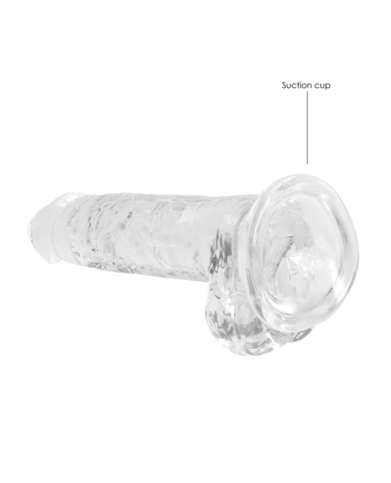 Shots RealRock Realistic Crystal Clear 7" Dildo w/Balls - Transparent Clear