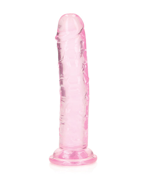 Shots RealRock Crystal Clear 6" Straight Dildo w/Suction Cup - Pink