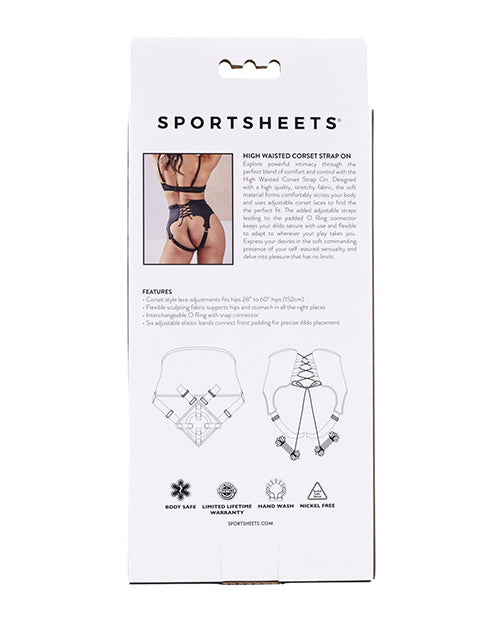 Sportsheets High Waisted Strap-On Corset - Black