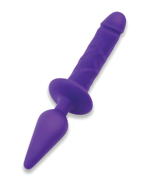 Together Double Pleasure 11" Double-Ended Dildo & Butt Plug - Purple