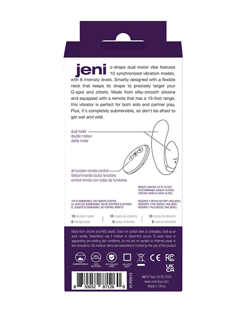 VeDO Jeni Dual Motor Vibe w/Remote - Purple