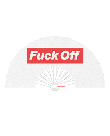 Wood Rocket Fuck Off Fan - White/Red